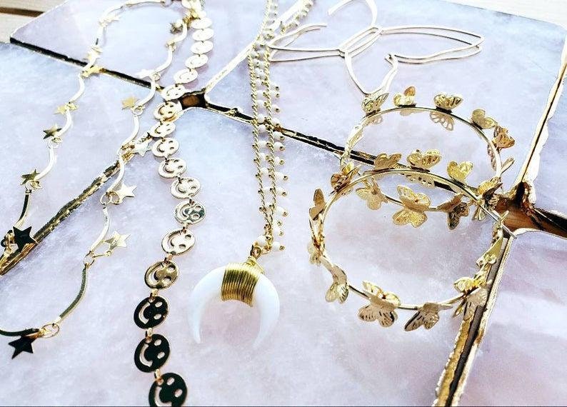 Padlock Charm Necklace Silver Chain Choker Layering Two Locks Style