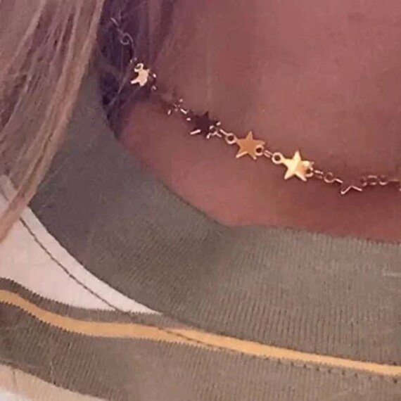 Amazon.com: Gold Star Chain Necklace OBX Sarah Cameron Choker : Handmade  Products