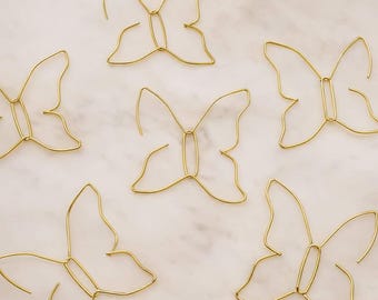 Butterfly Wire Earrings Gold Hoop Butterfly Charm Silver Butterflies Shape