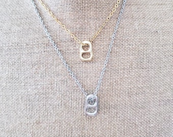 Soda Charm Chain Necklace Black Gunmetal Chain Pop Can Opener Pendant