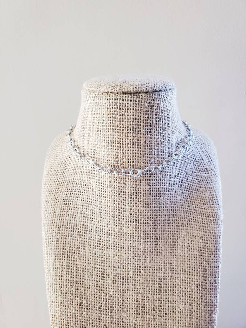 Padlock Charm Necklace Silver Chain Choker Layering Two Locks Style