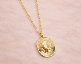 Cowboy Boot Hat Charm Necklace Chain Simple Minimal Cowgirl Disco Rodeo
