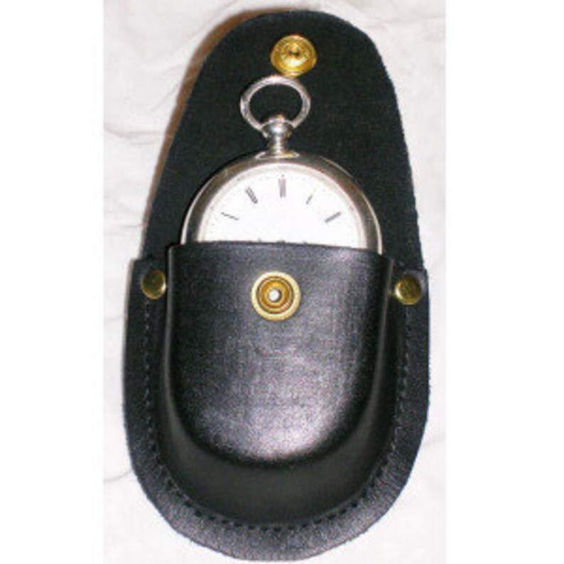 Pocket Watch Case Size 18 Black With Gold Rivets Etsy