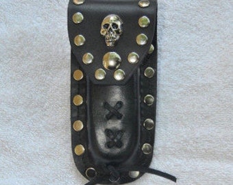 Buck 110 Leather Knife Case – Plain Skull