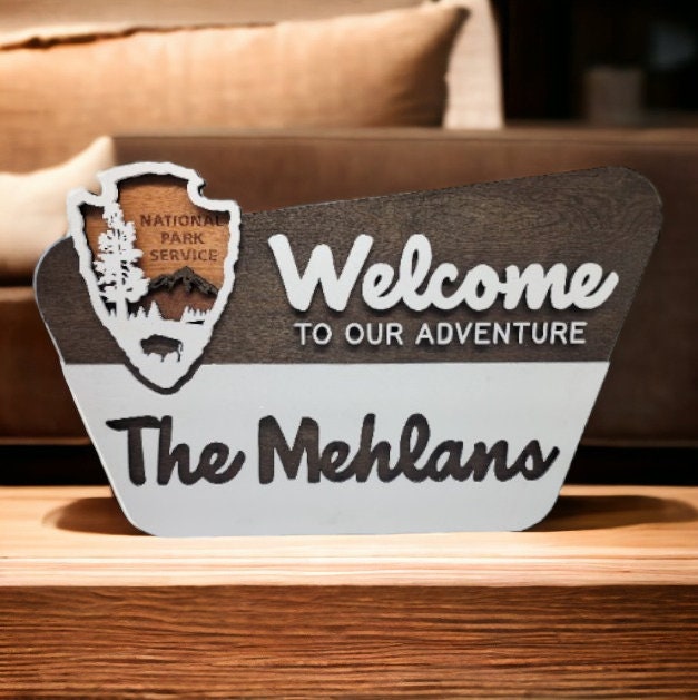 Painted National Park Family Sign, Wedding Gift, Outdoor Enthusiast, Travel Wall, Family Sign, Present, Birthday, Anniversary, RV