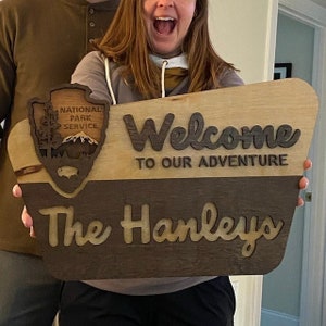 Original Designed National Park Family Sign, Wedding Gift, Outdoor Enthusiast, Travel Wall, Family Sign, Present, Birthday, Anniversary, RV