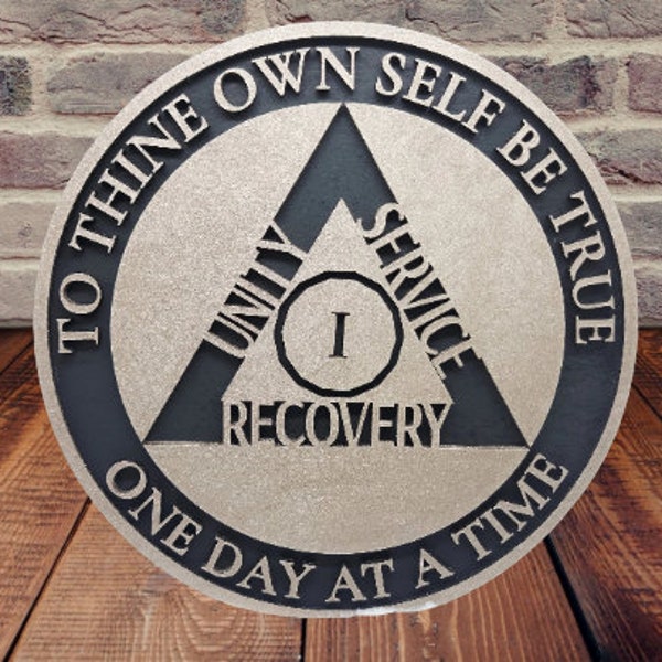 AA Wall Sign - Alcoholics Anonymous layered laser cut sign, Unity Service Recovery, sobriety sign, personalized to match sobriety