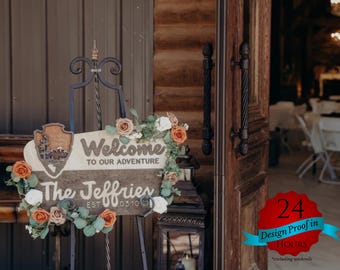 Personalized National Park Welcome Sign: Anniversary, Cabin Decor