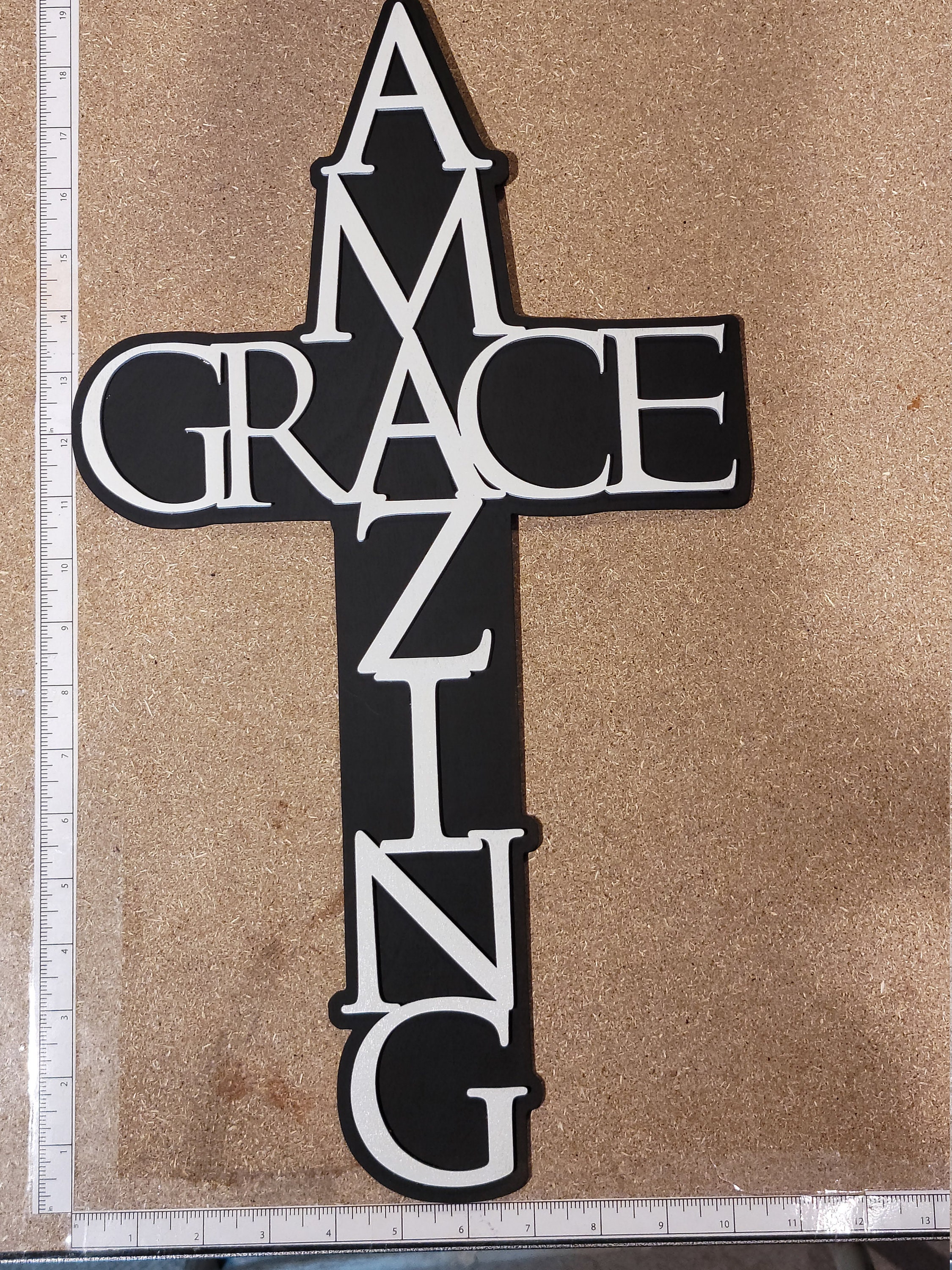 Amazing Grace Cross Religious Christian Wall Art Laser Etsy