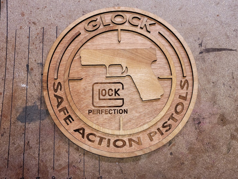 Pew Pew Logos Custom Laser Cut Laser Engraved Layered Wood Etsy