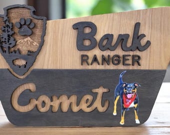 Custom National Park Pet Sign: Laser Cut Family Name, Outdoor Decor