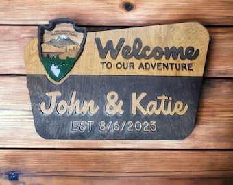 Custom** Designed National Park Family Sign, Wedding Gift, Outdoor Enthusiast, Travel Wall, Family Sign, Present, Birthday, Anniversary