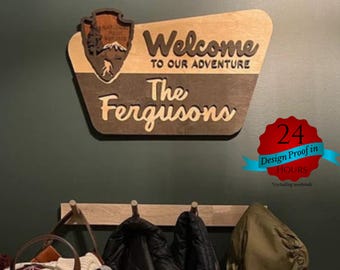 Personalized National Park Family Sign: Outdoor Adventure Decor