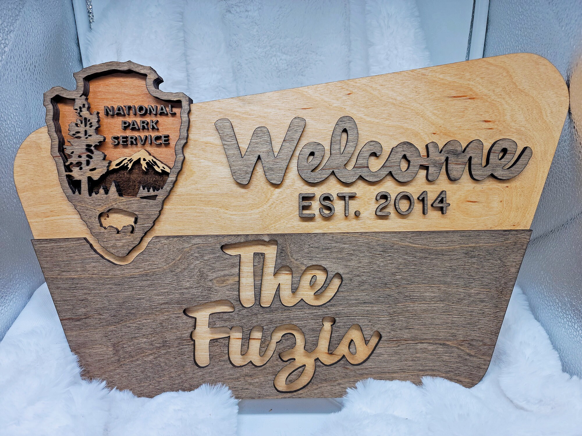 National Park Service Welcome Sign NPS inspired family name | Etsy