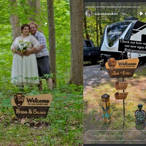 National Park Service Welcome Sign NPS inspired family name sign, custom layered laser cut laser engraved, outdoor, wilderness enthusiast image 7