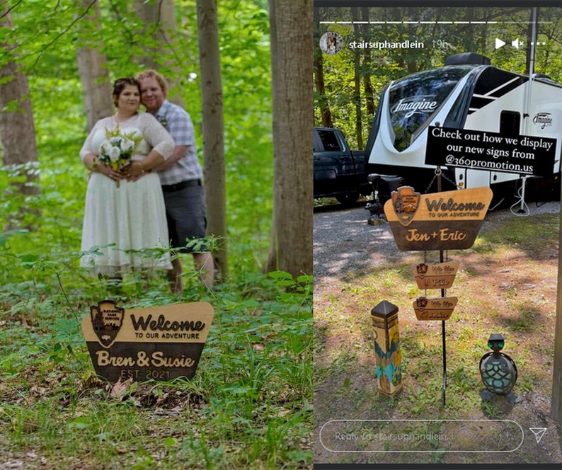 National Park Service Welcome Sign NPS inspired family name sign, custom layered laser cut laser engraved, outdoor, wilderness enthusiast image 7