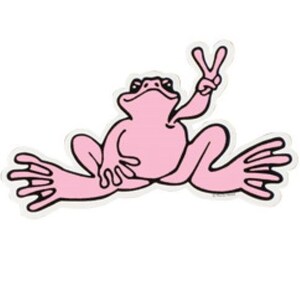 Peace Frogs Pink Frog Sticker ~ 6&quot; x 3&quot; ~ Made Of Durable Vinyl ~ Ships Free!!!