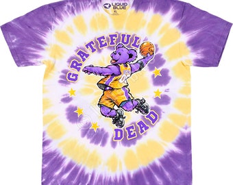Grateful Dead Hoops Bear Tie-Dye ~ Officially Licensed ~ 100% Heavyweight Cotton ~ Choose Your Size ~ Brand New!