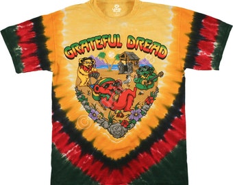 Grateful Dead Positive Vibrations Tie-Dye ~ Officially Licensed ~ 100% Heavyweight Cotton ~ Choose Your Size ~ Brand New!