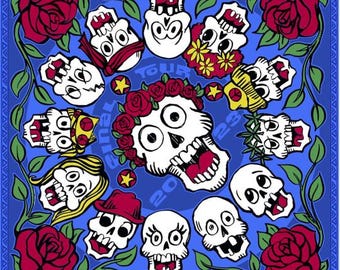 Grateful Dead Last Tour Bandana ~ 100% Cotton ~ 22" x 22" ~ Brand New!