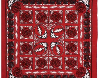 Grateful Dead SYF & Roses Bandana ~ Officially Licensed ~ 22" x 22" ~ Brand New!