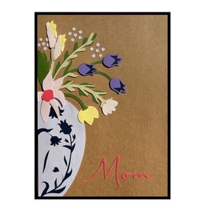 Carte d'anniversaire de mère, beau vase de fleurs