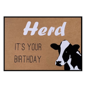 Funny Birthday Card Pun, &quot;Herd&quot; It&#39;s Your Birthday!