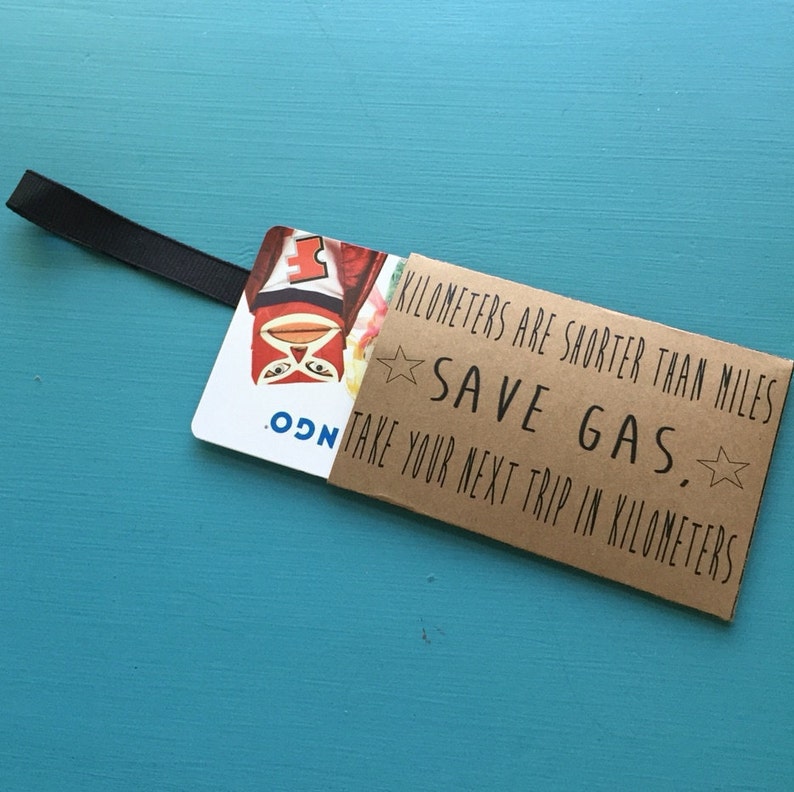 Gas Card Gift Card Holder It's fun and reusable Etsy