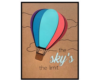 Retirement Card, The Sky's the Limit, Hot Air Balloon