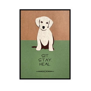 Carte Get Well, « Sit Stay Heal » Ce chiot mignon aidera tout le monde à se sentir mieux.