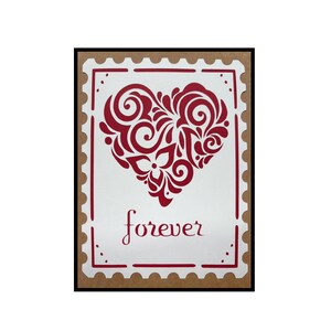 Carte d'anniversaire, timbre Notre amour est éternel