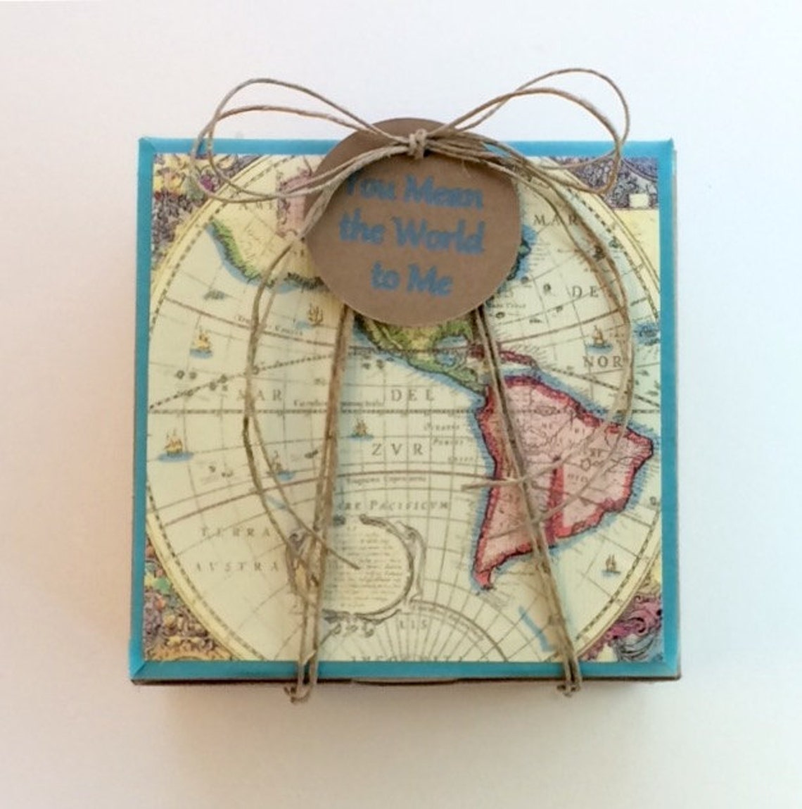 You Mean the World to Me Gift Box Etsy