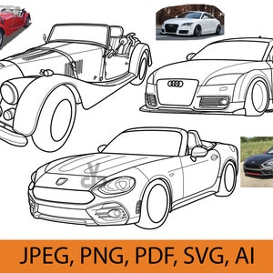 Custom Car Line Art Portrait: Minimalist Car Wall Decor (Digital Download)