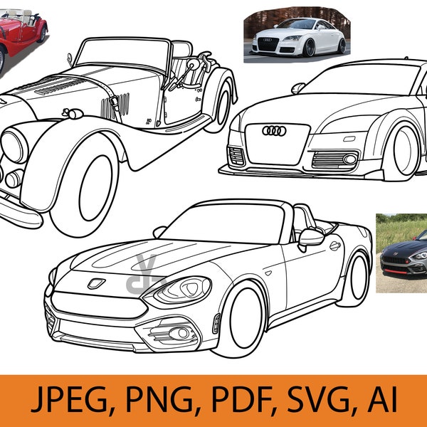 custom lineart car drawing, car illustration minimalist drawing, custom car line drawing