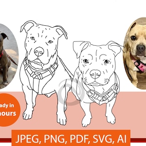 Pet Line Drawing Portrait | Custom Minimalist Pet Art | Digital Download Dog or Cat Sketch | Personalized Pet Memorial Gift Printable