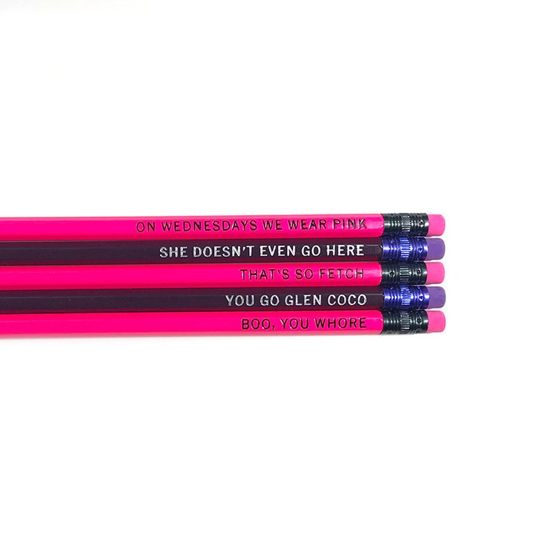 Mean Girls Movie Quotes Pencils  5 in a Set image 0