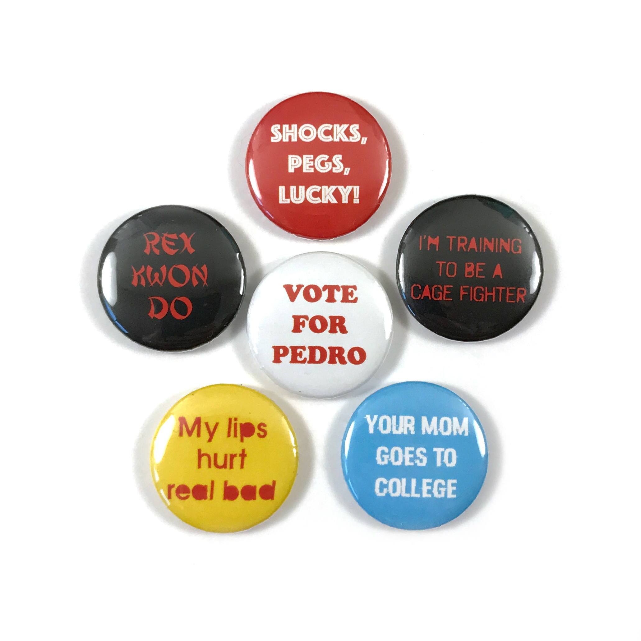 Vote For Pedro 2 New 1.25/" Pinback Buttons Napoleon Dynamite