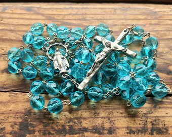 Ricordo Di Roma Italian Catholic Rosary Prayer Aurora Borealis Etsy