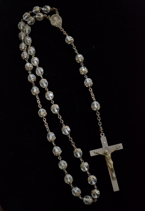 Vintage Antique Beautiful Rosary Faceted Glass Al… - image 2
