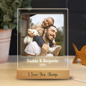 Custom Photo Light, First Fathers Day Gift From Kids, Gifts for dad, Personalized Picture Frame, Grandparent Gifts, dad definition plaque