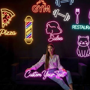 Personalized Neon Sign YOUR TEXT, Neon Sign Wedding, business logo sign, Neon name sign bedroom, Light up name sign, Neon Sign wall decor