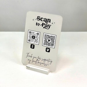 Custom Acrylic QR Code Payment Sign: Social Media Business Display
