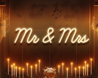 Mr & Mrs Neon Sign Custom Wedding Decor, Custom neon sign wedding, Wedding neon light, Neon Light Wedding Gifts, Neon Sign Custom wedding