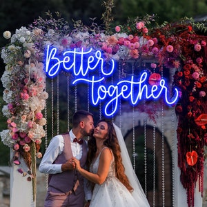 Custom Neon Wedding Sign: Personalized Last Name Backdrop