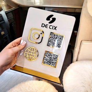 Custom Acrylic QR Code Business Sign: Social Media & Payment