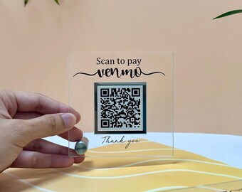 Custom Acrylic QR Code Sign: Business Social Media & Payment