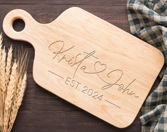 Personalized Engagement Gift Cutting Board, Wedding Gift, Valentines Day Gift, Cutting Board in Weddings, Couple Gift, Bamboo Cutting Board