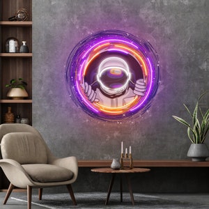 Home Decor Wall Art, Astronaut Hole Neon Sign, Astronaut Custom Neon Sign, Custom Neon Sign Logo, Neon Sign Custom, Wall Decor Living Room