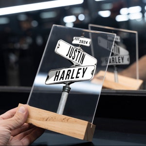 Street Sign Engagement Gift for Couple Home Decor, Unique Wedding Gift for Couple with Names, Fiance Valentines Day Gift, Bridal Shower Gift