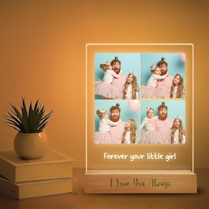 Custom Photo light Fathers day gifts from sister and daughter, new dad gift from baby, grandpa gift from granddaughter, Gifts for husband